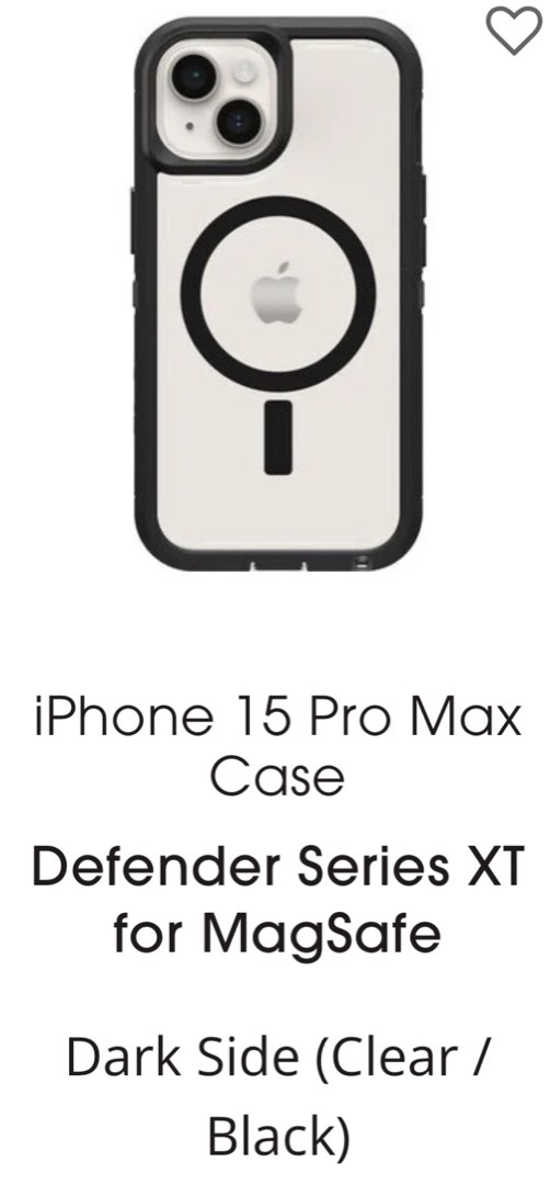 OtterBox Defender Series Pro XT Case for Apple iPhone 15 Pro Max - Dark  Side 