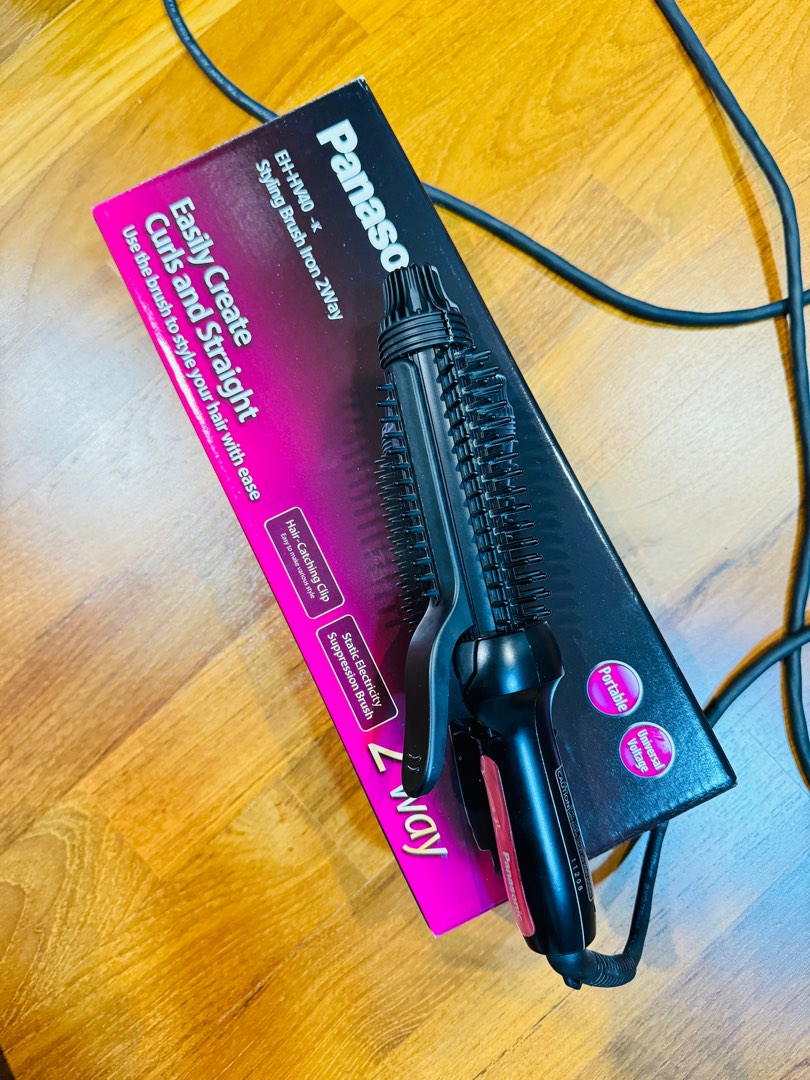 Panasonic styling brush iron 2 way, Beauty & Personal Care, Hair on