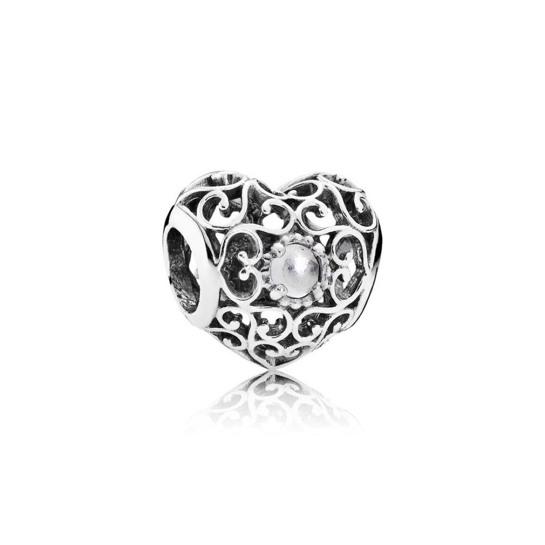Heart shaped pandora charm on sale