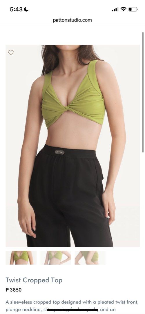 Patton twisted crop top (Category: Others Tops) located in Paranaque City. Submitted by krctes (Listing ID 1260209708, Image 1). Description: Brand new, Never used!! Just cut the tag off.