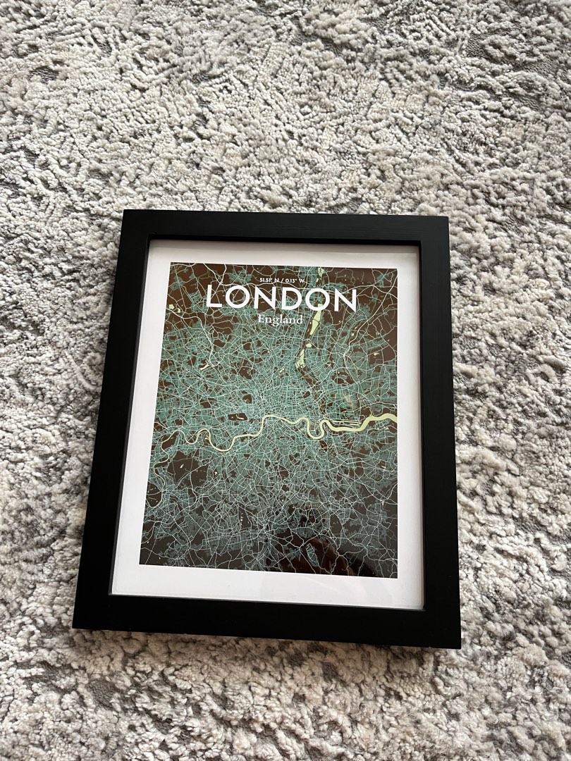 Photo Frame London Map, Furniture & Home Living, Home Decor, Wall Decor
