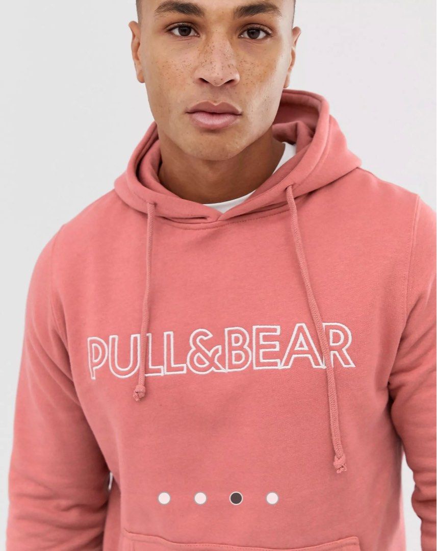 Pink hoodie pull and bear outlet