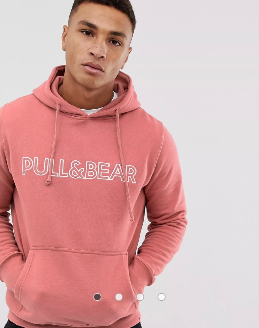 Pink hoodie pull and bear store