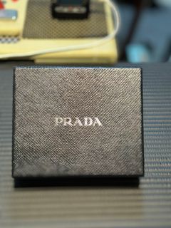 Prada Pass Case ID Holder Neck Strap VITELLO MOVE NERO Black W7