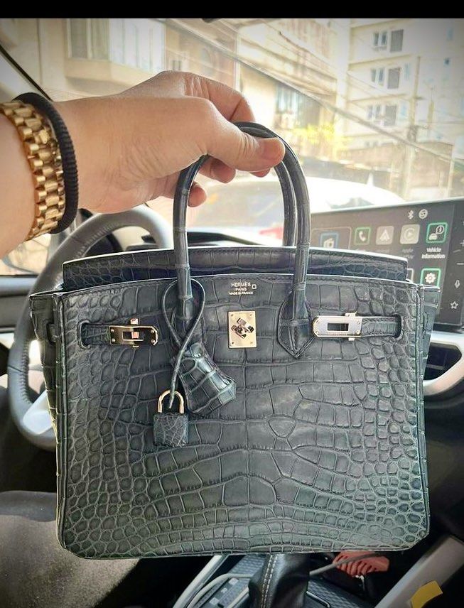 Birkin 30 Porosus Crocodile Blue Tempete