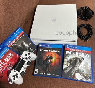 PS4 Slim 500gb White with 4 GAMES