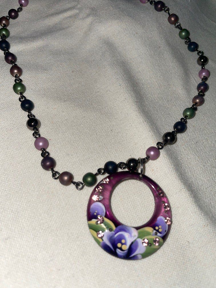 Purple top statement necklace