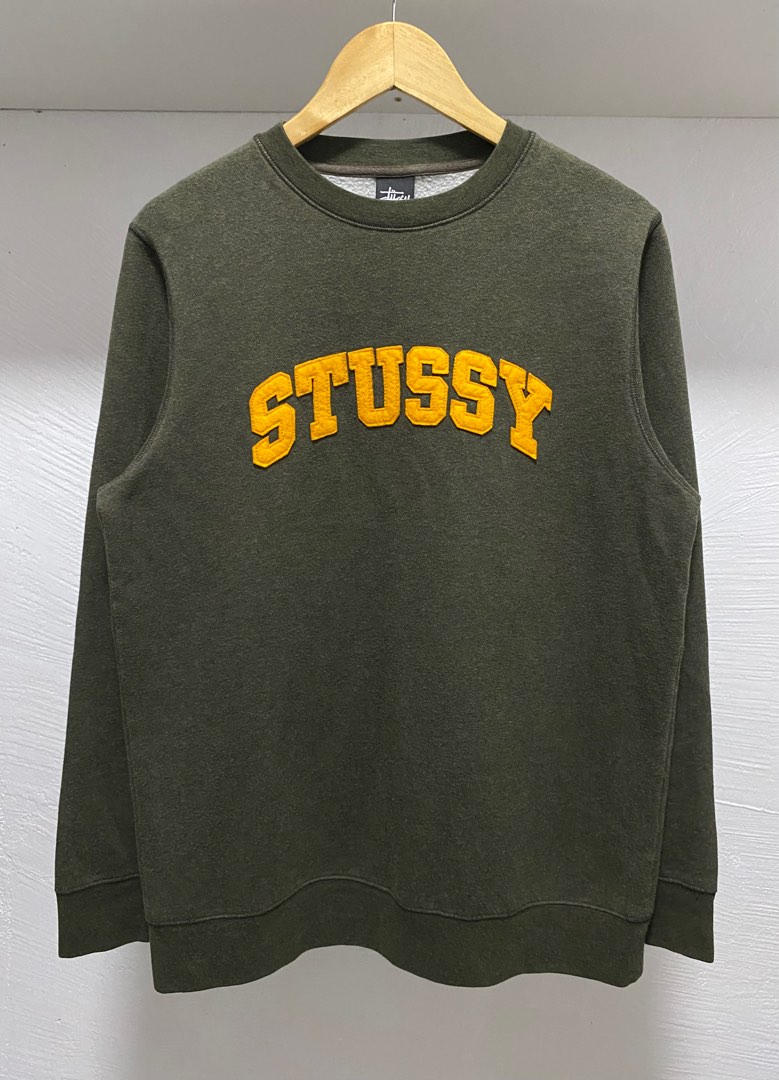 Stussy arch applique crew sweatshirt hot sale