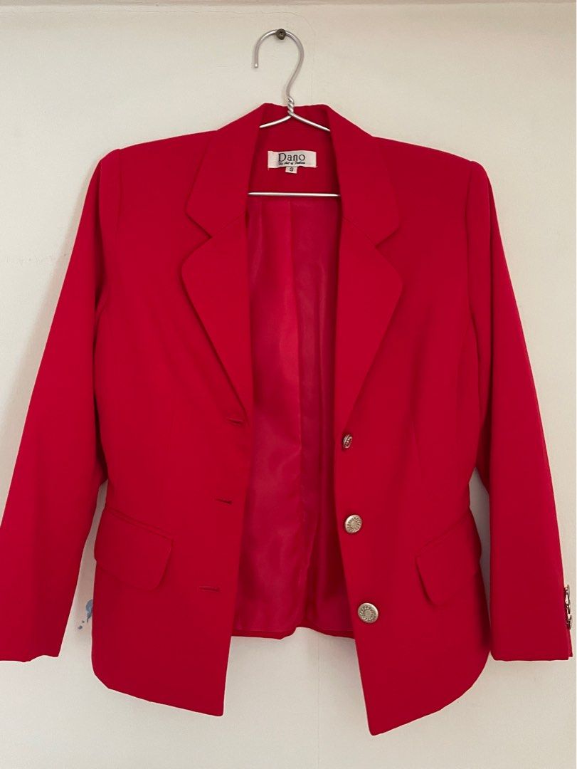 Red blazer with outlet shoulder pads