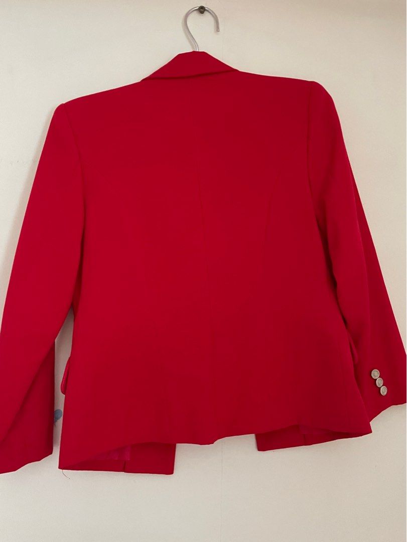 Red blazer with outlet shoulder pads