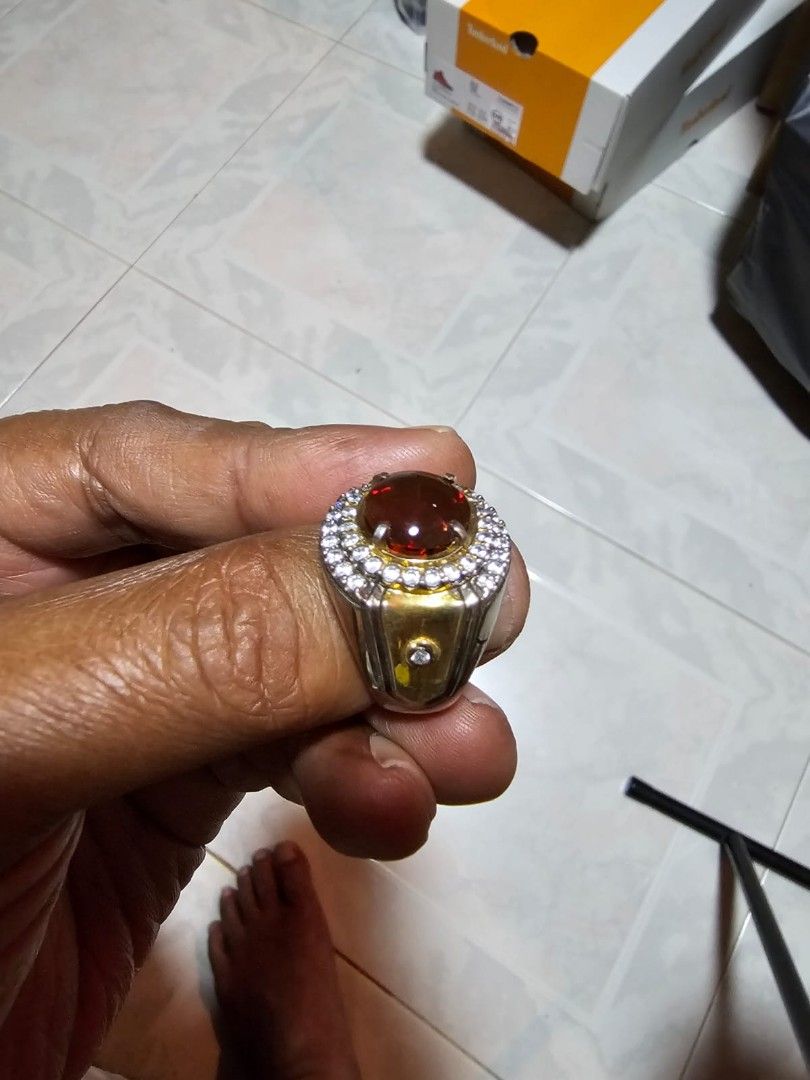Red and silver discount ring