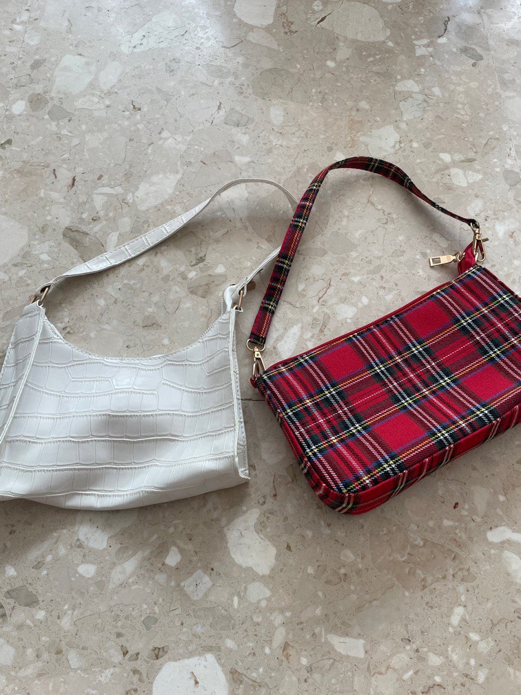 Red plaid crossbody bag hotsell