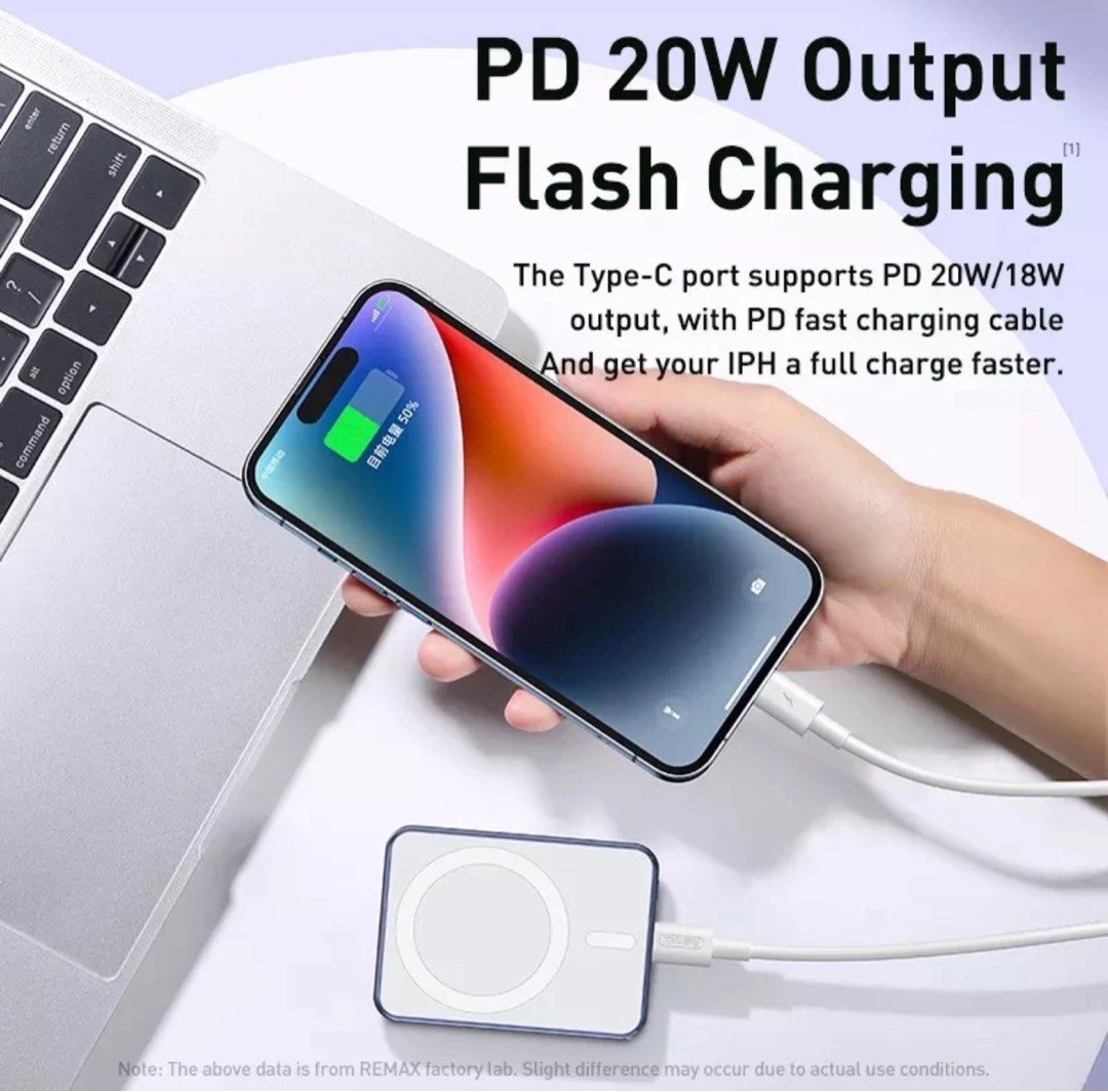 REMAX 5000mAh MagSafe Power Bank Black, Mobile Phones & Gadgets, Mobile ...