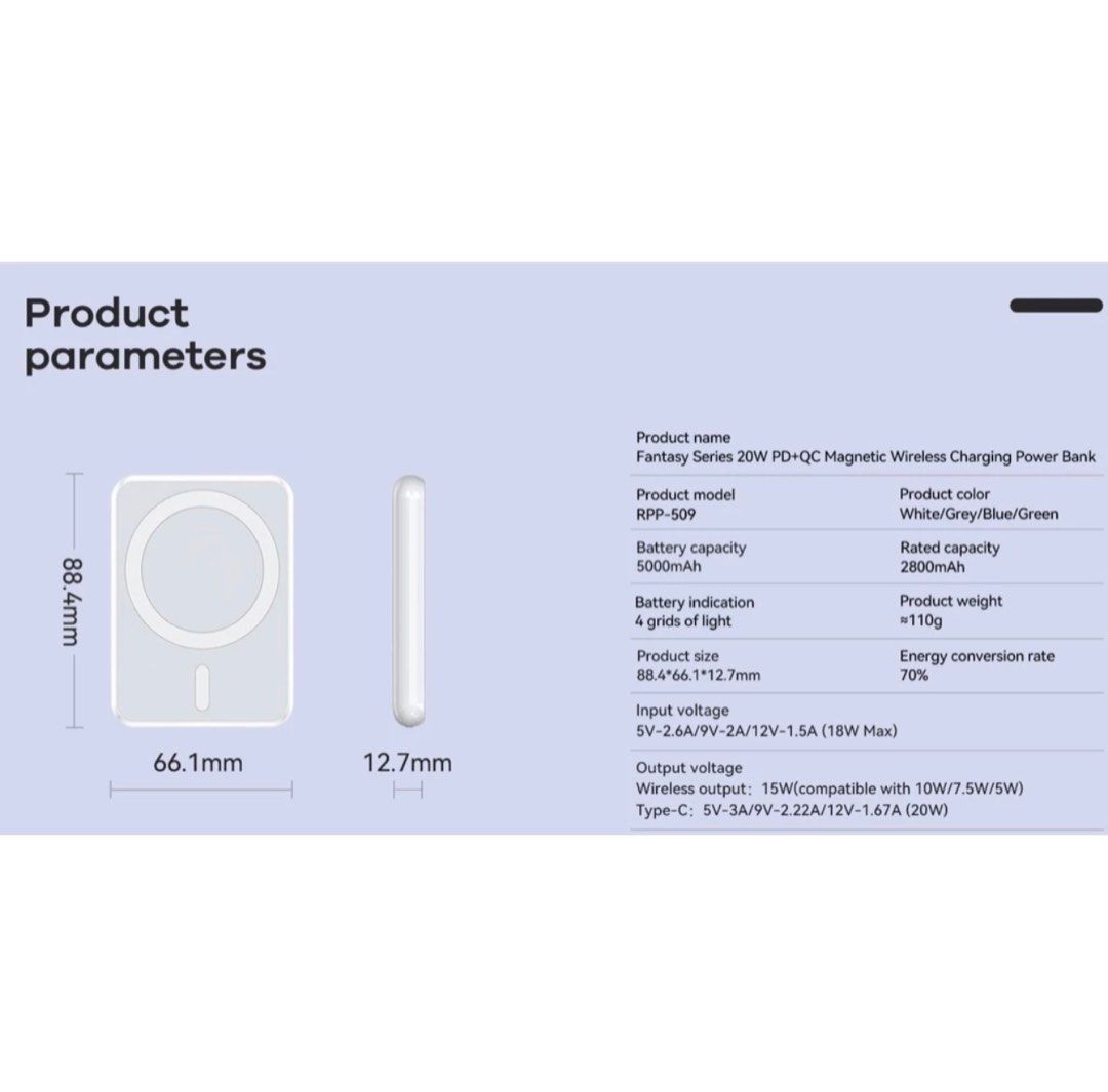 REMAX 5000mAh MagSafe Power Bank Black, Mobile Phones & Gadgets, Mobile ...