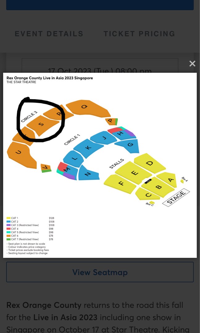 Rex Orange County concert ticket Singapore, Tickets & Vouchers, Event