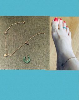 SALE Vintage  Anklet with free Toe Ring