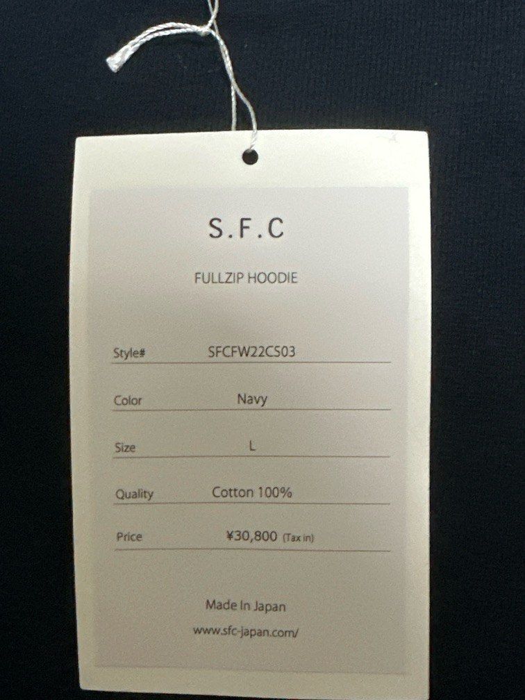 包郵(S.F.C )zip up hoodie (made in Japan🇯🇵）, 男裝, 上身及套裝