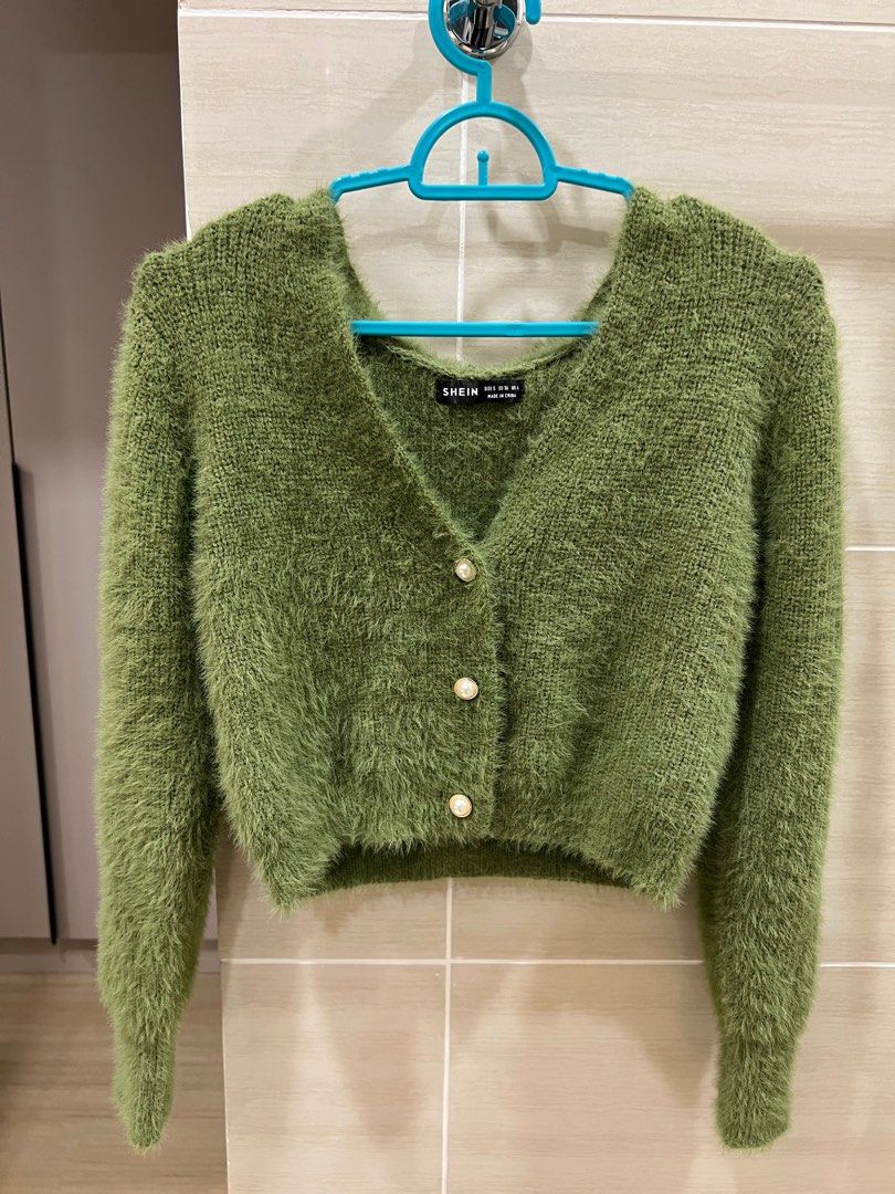Fluffy button hot sale up cardigan