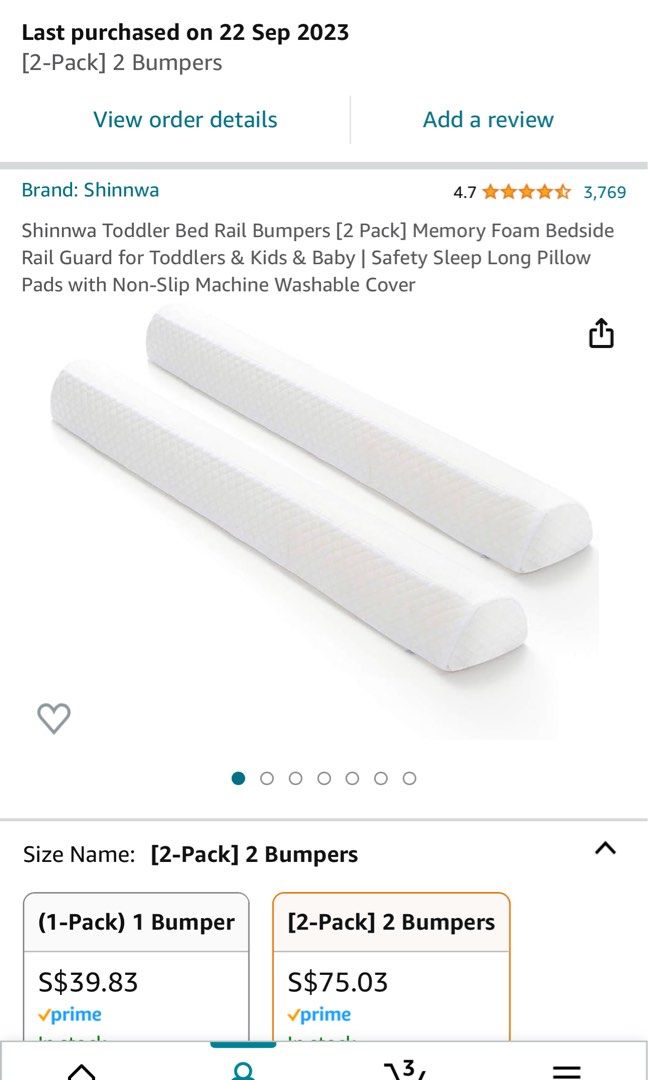 Shinnwa Kids Bed Rail Bumpers / Bed Guard, Furniture & Home Living