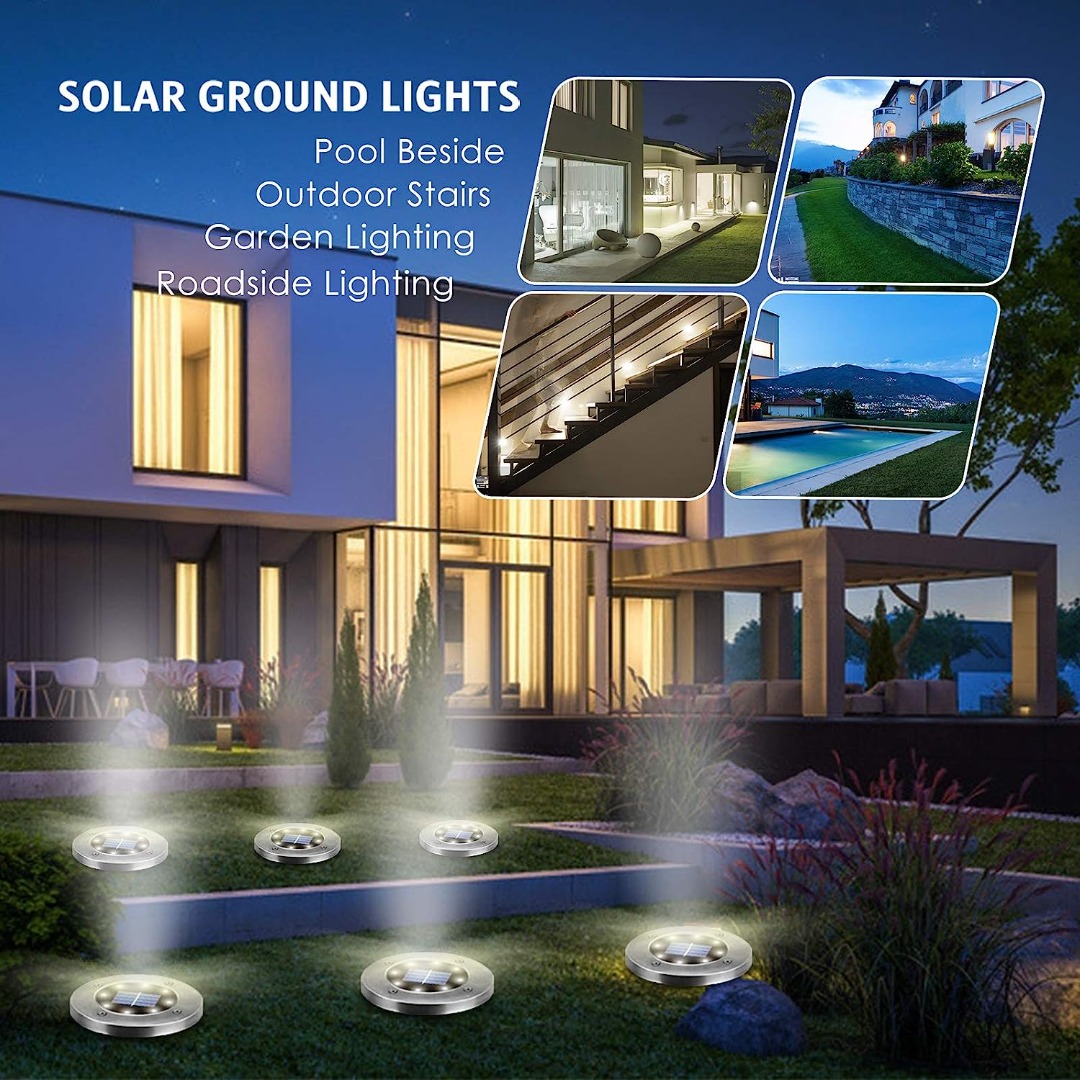 Solar Outdoor Lights,Upgraded Waterproof Solar Garden Lights Pathway Lights  In-Ground Landscape Lights Outdoor Lighting Decor for Patio,Yard,Driveway, Step,Walkway WARM White, Furniture  Home Living, Lighting  Fans, Lighting  on Carousell