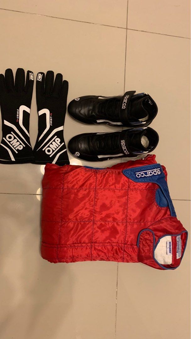 Sparco Racing Suit Combo With Glove & Shoes, Sports Equipment, Other Sports Equipment and