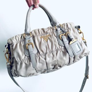 Prada Beige Tessuto Classic Logo Zip Nylon Mini Shopper Tote Bag – Valuxre