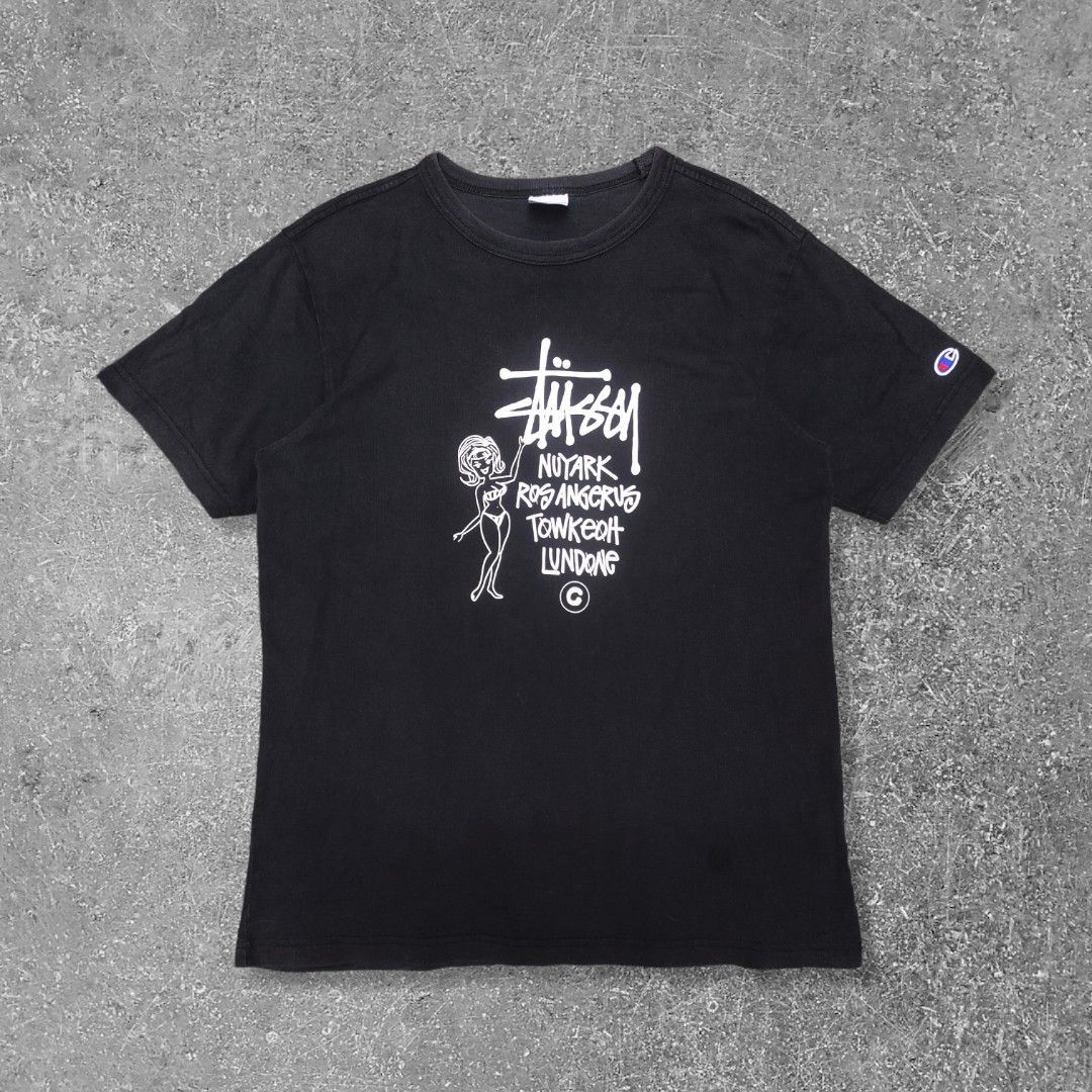 Stussy x champion t shirt 2025