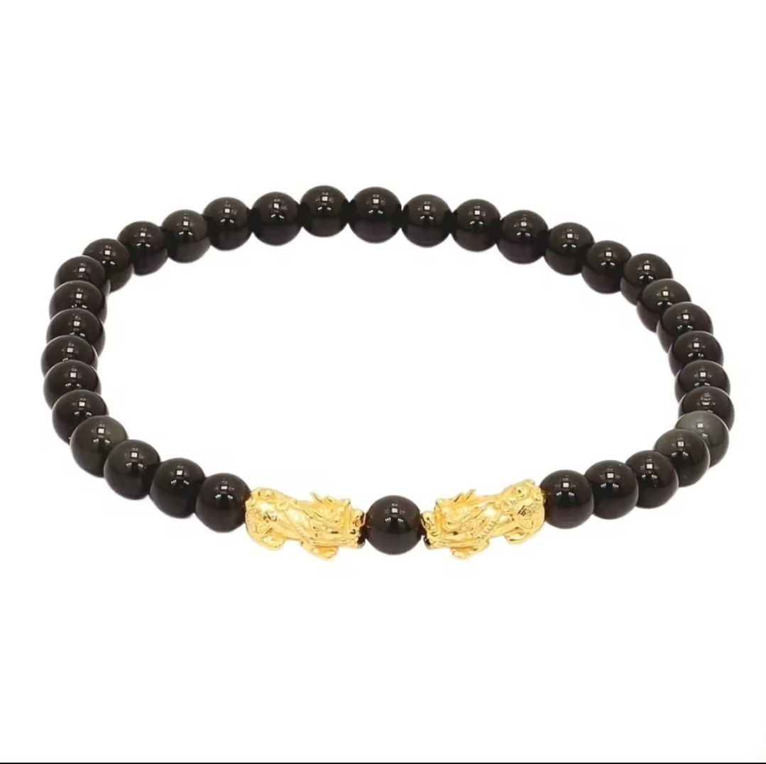 Taka 999 gold double pixiu Bracelet with paper bag box Brand New