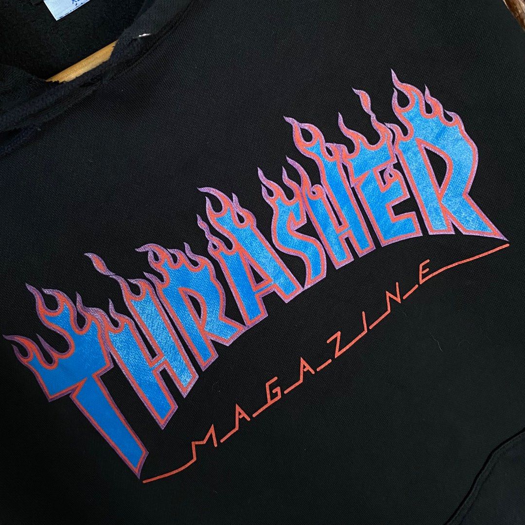 Blue and purple flame thrasher hoodie online
