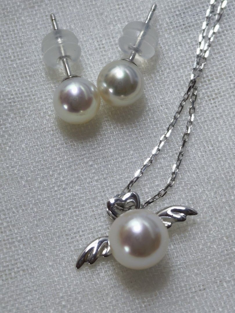 Akoya pearl necklace store and earring set