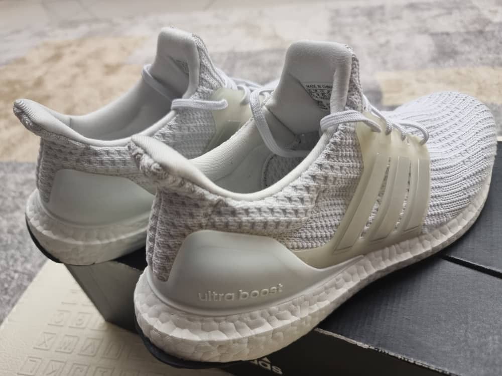 ultra boost 4.0 triple white on feet
