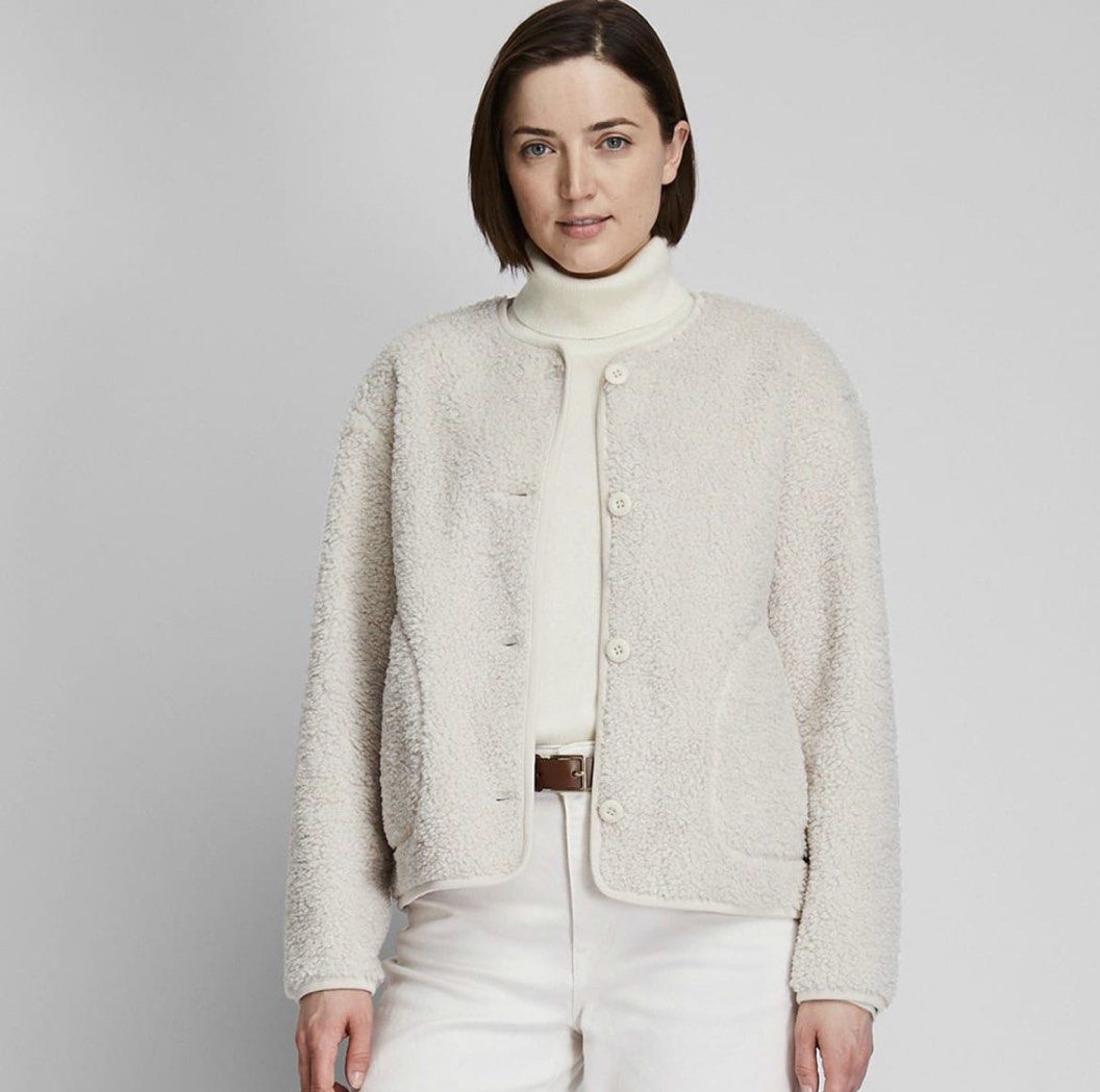 Uniqlo pile lined fleece cardigan best sale