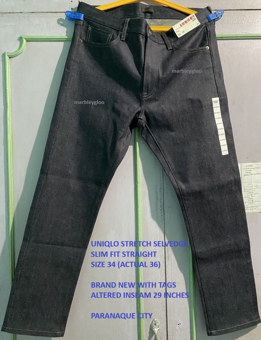 Fit Check: Uniqlo Stretch Selvedge Slim-Fit Jeans Size 34 : r/rawdenim