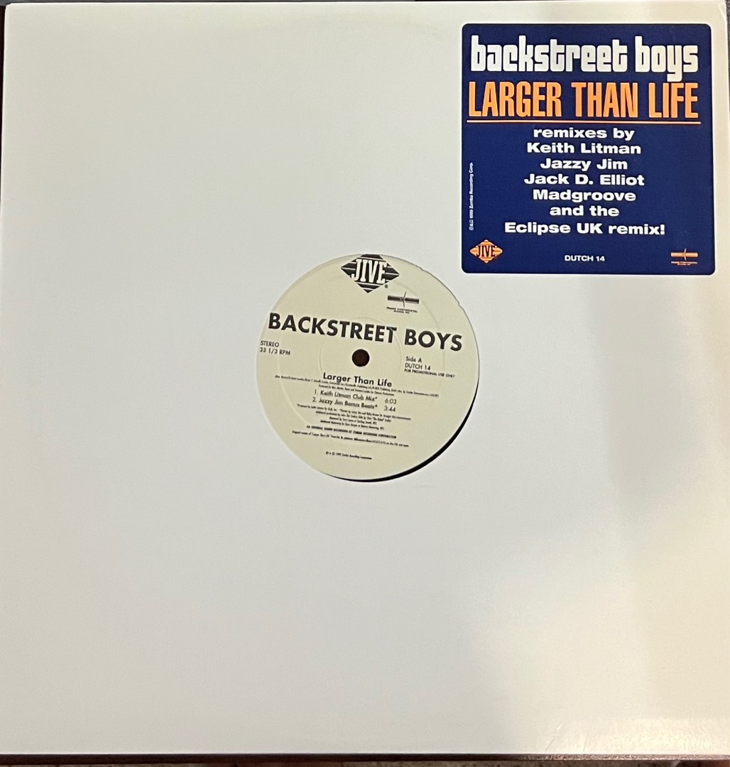 Vinyl Record Backstreet Boys Larger Than Life (2x12” Promotional