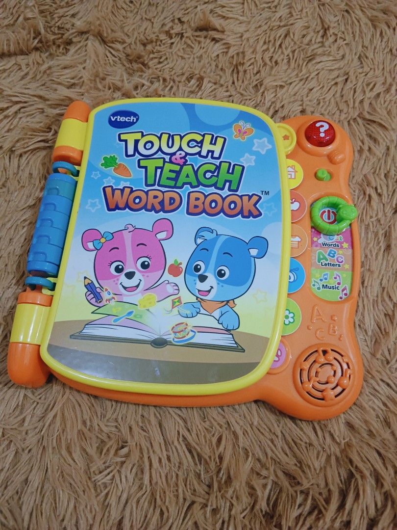 VTech word book (Category: Educational & Learning Toys) located in Manila. Submitted by masterlei (Listing ID 1260212548, Image 2). Description: decluttering No flaws working music and sounds 750 pesos.