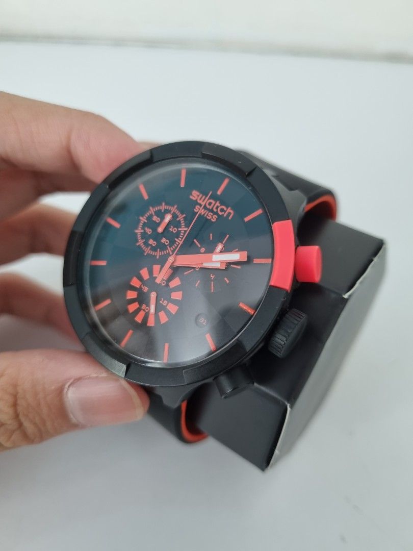 Swatch watch checkpoint red