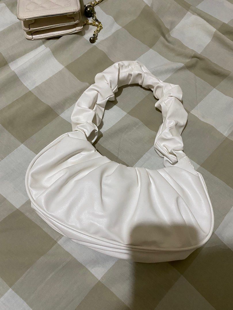 White ruched shoulder bag shop