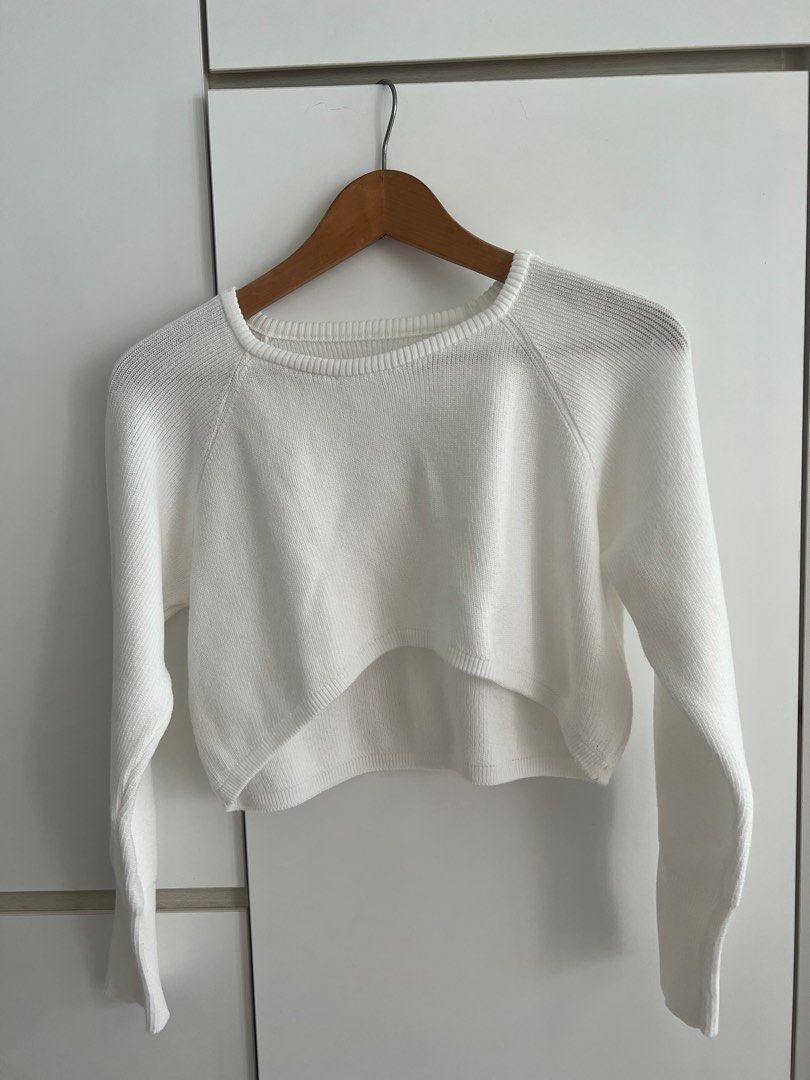 White crop hot sale top jumper