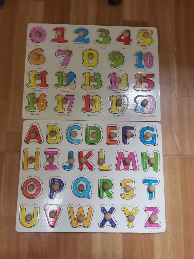 Wooden alphabet and number puzzles hobbies toys toys games on