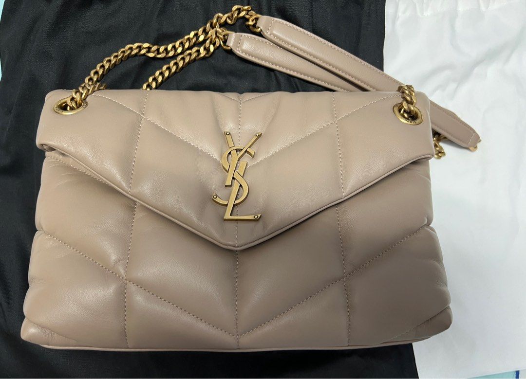YSL Saint Laurent Small Puffer bag dusty grey