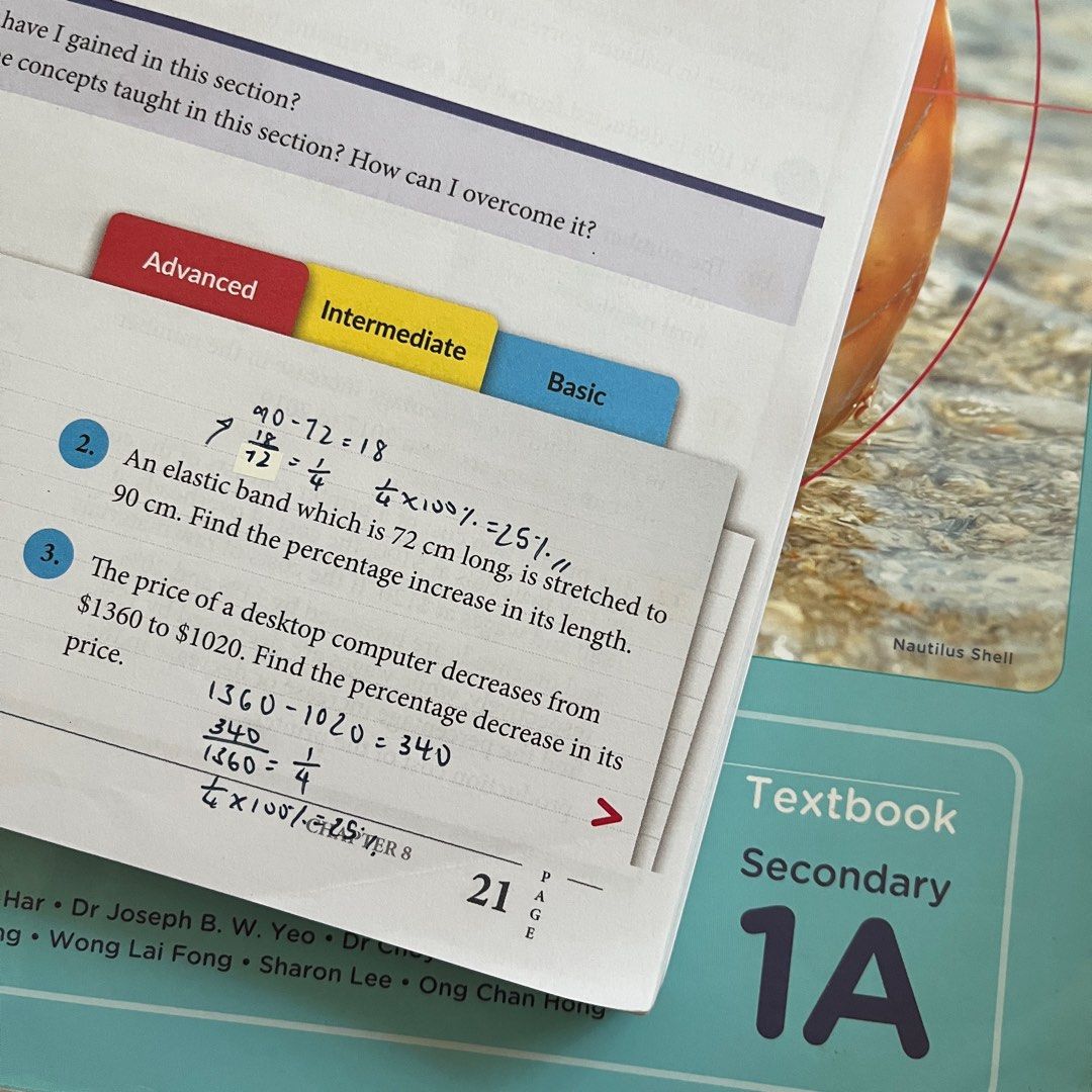 1A1B Math Sec 1 Textbook (8th Ed.), Hobbies & Toys, Books & Magazines ...