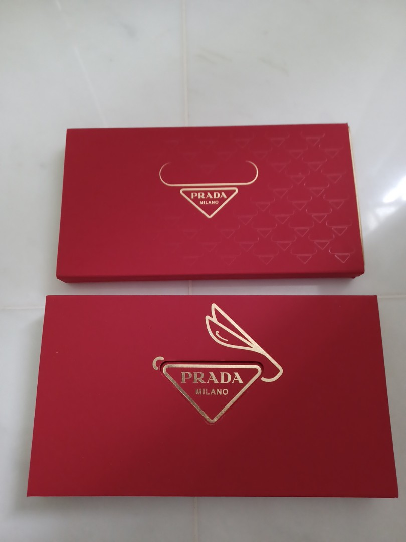 new PRADA 2021 2 pack playing cards red triangle logo envelop case