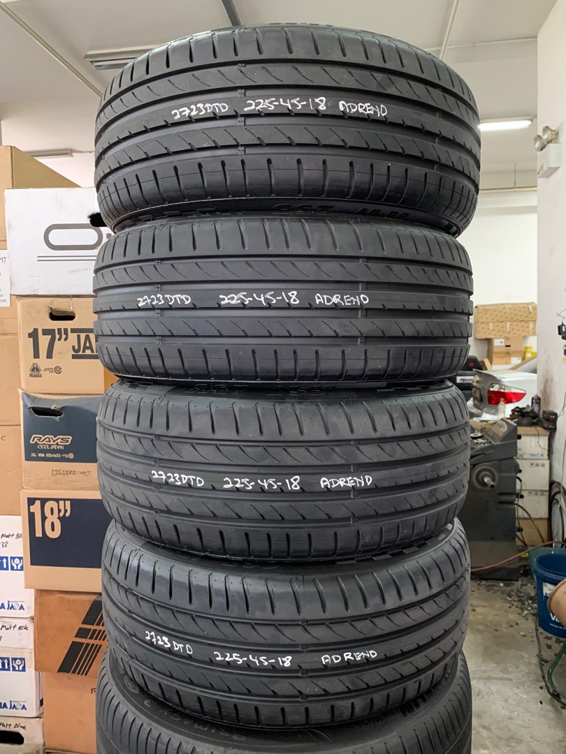4 pieces like new 225 45 18 Adreno CST AD R9 tyres Car