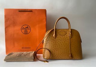 Hermès Kelly 28 Cognac Ostrich Bag