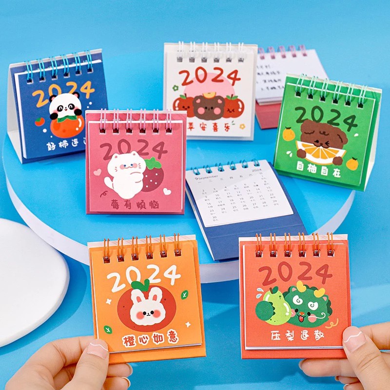 2024 Desk Calendar, Magic College Rabbit Blue Mint Green Foil Stamping Mini  Cartoon Anime Student Calendar Planner With Sticker, Exquisite And Cute  Fairy Tale Notepad - Temu