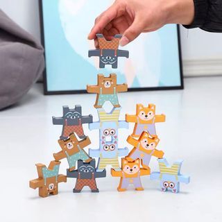 動物疊高高 木製玩具