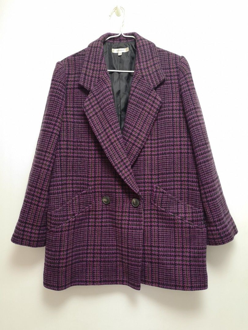 moussy MIDDLE LENGTH CHECK COAT-