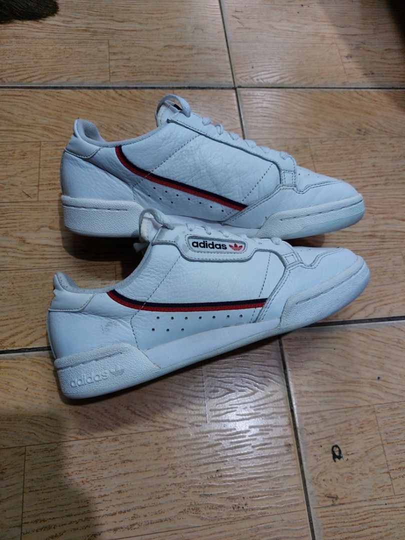 Adidas 8s continental trainers white white scarlet navy top