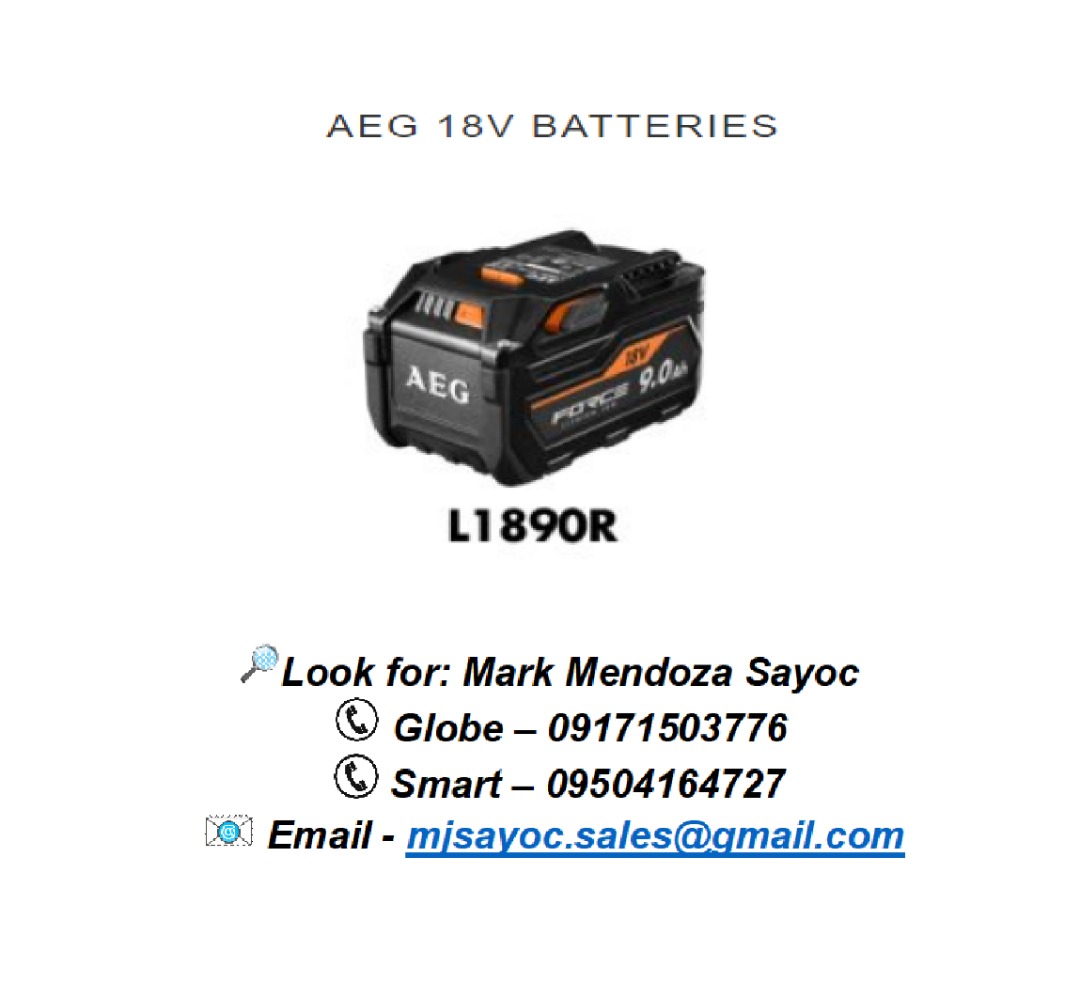 AEG 18V BATTERIES L1890R, Commercial & Industrial, Construction Tools ...