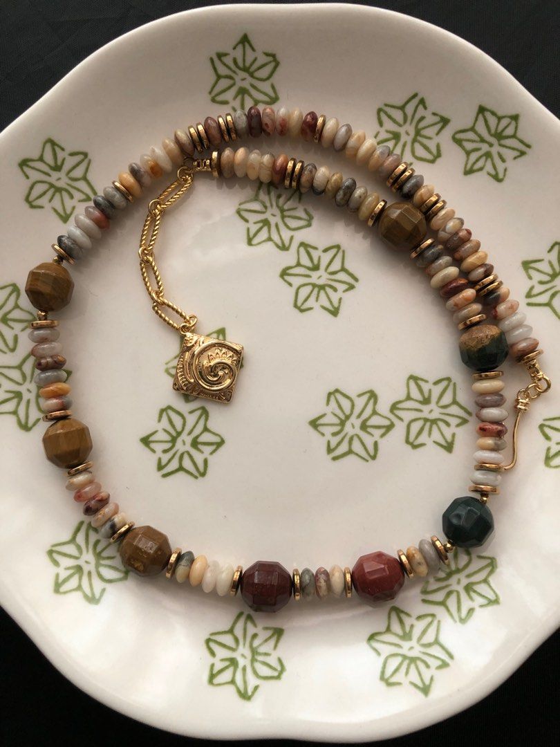 Agate bead necklace store